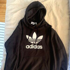 Vintage Black Adidas Hoodie Men's XL